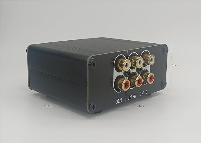 TENEALAY HiFi RCA Passive Preamp Stereo Audio Preamplifier with Volume Control, A/B Audio Switch selector FV2