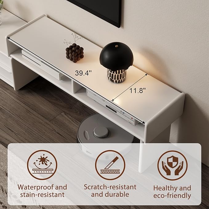 YQJJGL Solid Wood TV Stand for TVs up to 65 Inch， Walnut TV Stand with Storage and Shelf for Living Room, Bedroom, Office