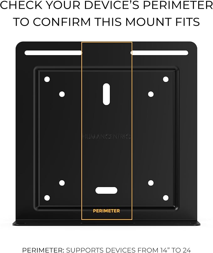 HumanCentric Universal Wall and VESA Mount, Adjustable Strap for Small Computers, UPS Units, Cable Boxes, Modems and Other Electronic Devices, Mounts on The Wall or Back of a Computer Monitor