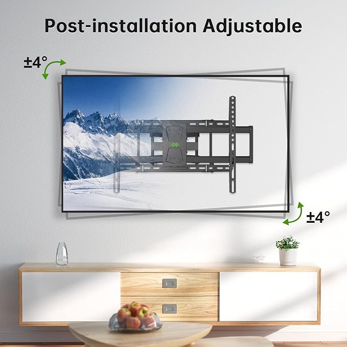 USX Mount Full Motion TV Wall Mount 42"-84" TVS, Fits 16" 18" or 24" Studs, Heavy Duty TV Mounts Bracket with Dual Articulating Arms Tilt Swivel Extension Max VESA 600x400mm, Weight Capacity 110lbs