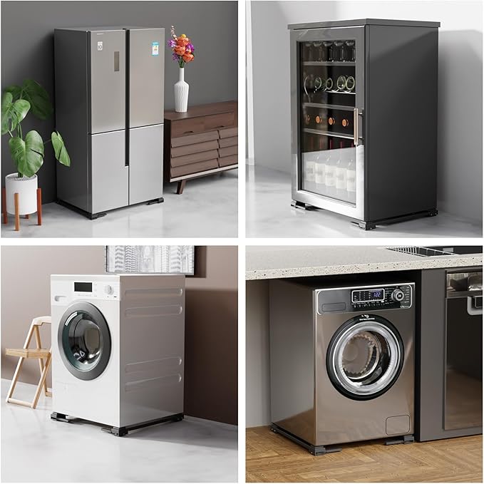 KVRG Appliance Rollers Heavy Duty,Newest Extendable Appliance Sliders,Liftable Washing Machine Base,Easily Move Washer and Dryer Machines,Refrigerators,Furniture-Grey