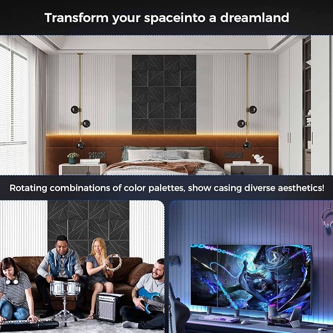 BSHEAD 8 Pack Large Soundproof Wall Panels, 15.7 x 15.7 x 0.47 in Sound Proof Foam Panels for Walls, 1.2lb/ft³ High Density, Thicker 0.47in, Acoustic Panels, Sound Dampening Panels White