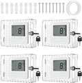 4 PCS Thermostat Lock Box with Key, Universal Thermostat Covers with Locks, Clear AC Lock Box Cover on Wall, Upgrade Thicken Universal Thermostats Cover, Fit Thermostats 6.1" x 5.4" x 3.2" or Smaller