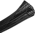 GBSCLOVER Wire Cord Protector Wire Loom Tubing, 25ft - 1/4 inch Cable Sleeve Split Sleeving for USB Cable，Computer Electrical Wire Power Cord Audio Video Cable Black