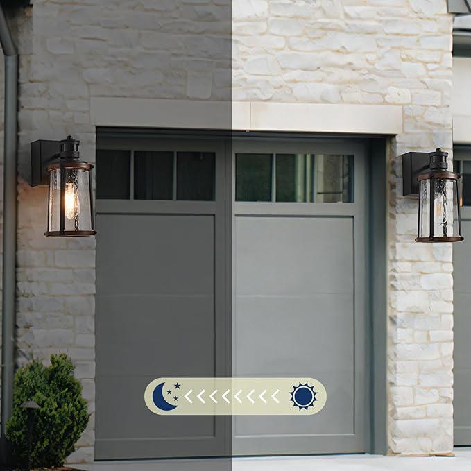 JOKAONOTL Dusk to Dawn Motion Sensor Outdoor Light with GFCI Outlet Waterproof Outside Porch Light Exterior Lighting Fixtures for House Garage Front Door,Bulb Included,12.5 "H,1PC