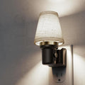 L LOHAS LED Night Lights Plug into Wall, Linen Fabric Round Platform Decor Night Light, Dusk to Dawn Sensor Vintage Nightlight, 5000K Daylight 0-100LM Dimmable, for Bedroom Living Room Hallway