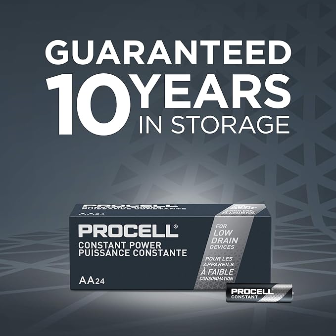 PROCELL Constant AA Long-Lasting Alkaline Batteries (144 Pack) 10-Year Shelf Life, Bulk Value Pack for Consistent Moderate Drain Professional Devices