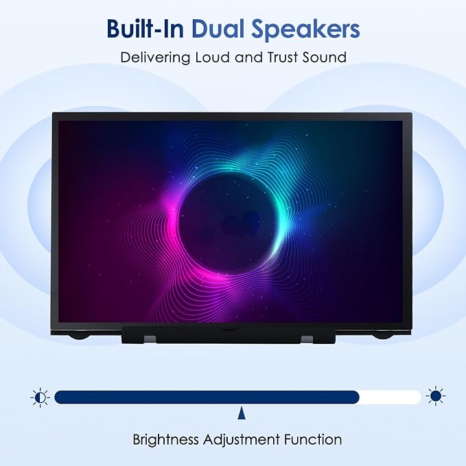 HMTECH 7'' Raspberry Pi Screen, 800x480 HDMI Small Monitor with Dual-Speaker, LCD Screen Display for Raspberry Pi 4/3/2/Zero/B/B+ Win11/10/8/7 (Non-Touch)