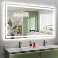 YEELAIT 66x40 Inch LED Bathroom Mirror with Lights Front and Backlit Lighted Vanity Mirror for Bathroom Wall with 3 Colors Dimmable Anti-Fog Memory Shatter-Proof IP54 Waterproof Horizontal/Vertical
