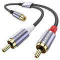 MOSWAG RCA Splitter, 1 Female to 2 Male, RCA Y Splitter Audio Video Cable Splitter Adapter for Amplifiers, Gaming Consoles, CD Player, Subwoofer, Home Theater, HDTV