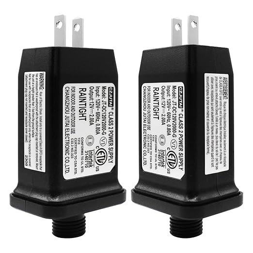 12V 2A Class 2 Power Supply Replacement LED Transformer IP44 LED Light Controller Low Voltage Transformer for Christmas String Light Inflatable Device (12V24W 1PC)