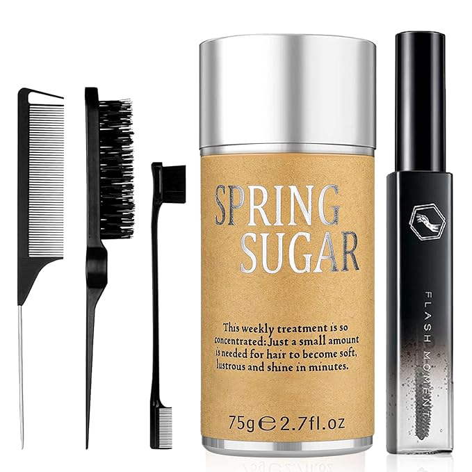 SPRINGSUGAR 5 Pcs Hair Wax Stick for Flyaways Edge Control Slick - Styling Tools Includes , Finishing , Comb, Gel for Fly Away for Women