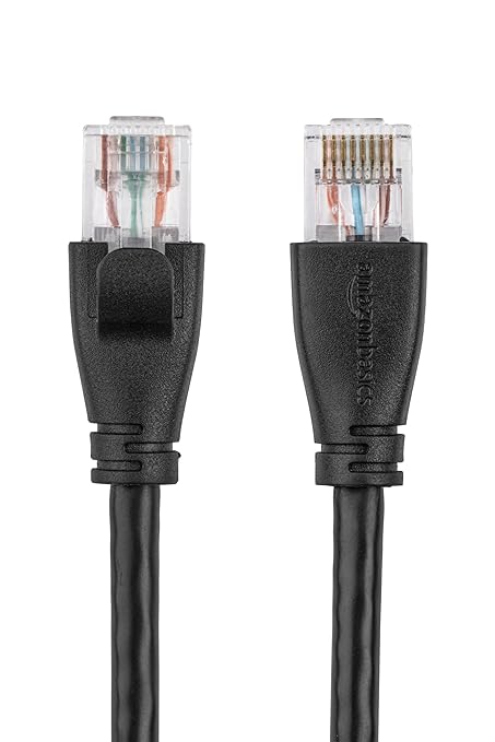 Amazon Basics RJ45 Cat 6 Ethernet Patch Cable, 1Gpbs Transfer Speed, Gold-Plated Connectors, 5 Foot - 10-Pack, Black