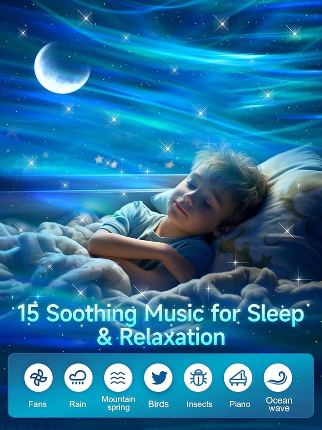 Northern Lights Projector Galaxy Projector for Bedroom,Valentines Day Gifts for Him 300+Colors Modes Aurora Light,15White Noise&Bluetooth Star Projector Galaxy Lights, Remote Ambient,Gifts for Boy