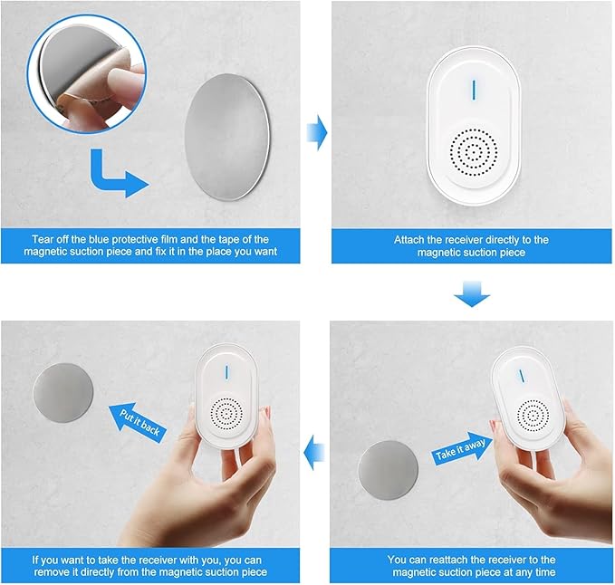 CallToU Wireless Caregiver Pager Call Button with USB Caregiver Pager, Medical Nurse Alert System Alarm and Panic Button 600+ Feet for Elderly Monitoring, Alert Button for Seniors at Home (CC06W 1-1)