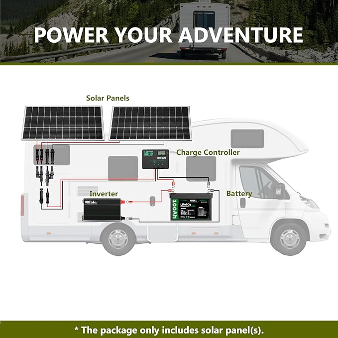 HQST 2pcs 100W 12V Monocrystalline Solar Panel, Up to 25% High Efficiency Module, Waterproof for RVs, Motorhomes, Cabins, Marine, Boat and Any Other Off Grid Applications-Upgrade Version