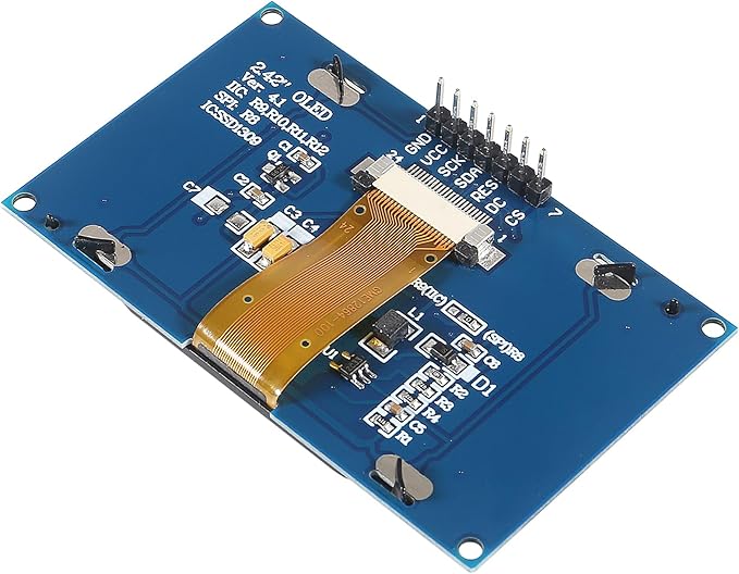 XIITIA 2pcs 2.42 inch 128x64 OLED LCD Display Module SSD1309 7 Pin SPI/IIC I2C Serial Interface for Arduino UNO R3 (Blue Light)