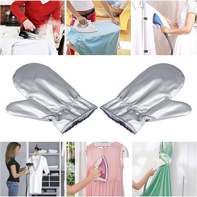Tingtio Garment Steamer Ironing Gloves Flexible Anti Steam Mitt Heat Resistant Waterproof Protective Ironing Glove for Steaming Clothes -1 Pair