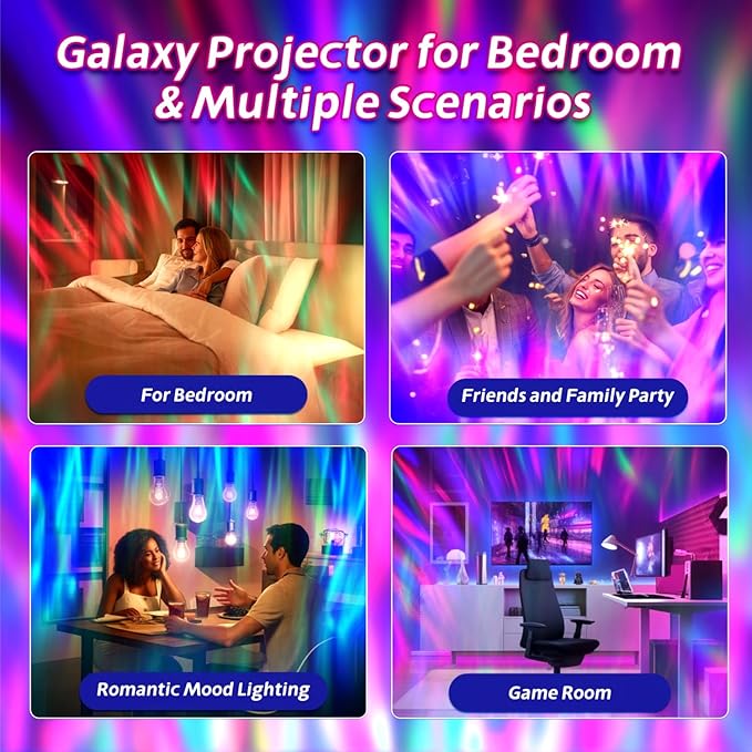 XBYZZRS Galaxy Projector Egg Night Light Projector USB-Powered Mood Lighting Adult Kids Night Light Adjustable Colors Lights for Bedroom Aurora Halloween Decorations Christmas Gift