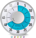 Secura 60-Minute Visual Timer 6-Inch Mechanical Countdown Timers for Teaching, Meeting, Cooking, Working - Timer for Kids with Magnetic Backing, Foldable Legs, Hanging Hole (Blue)