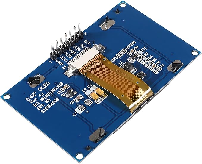 ACEIRMC 2.42 inch 128x64 OLED LCD Display Module SSD1309 7 Pin SPI/IIC I2C Serial Interface for Arduino UNO R3 (Green)