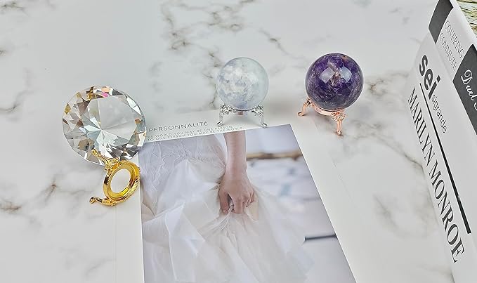 OmyLens 9Pcs Crystal Ball Stand for Display Crystal Glass and Natural Rocks, Sphere Display Holder, for 50mm-100mm Sphere or Stone
