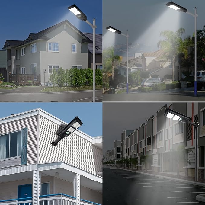 Lysed 10000LM Solar Lights Outdoor,6000K Dusk to Dawn Security Led Flood Light,Remote Control Solar Street Lights for Yard, Garden,Parking Lot