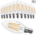 GvvooHome E12 Candelabra Bulb 40 watt Equivalent, E12 LED Bulb Dimmable Chandelier Light Bulbs, B10 Candle Light Bulbs 2700K Soft White, 90+CRI, 400LM, Clear Glass, 12 Pack