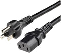 Amazon Basics PC Power Cord, 25 feet, AC Power Cord for Monitor, Computer, TV, 3 Prong, 18 AWG, 125 Volts, Black