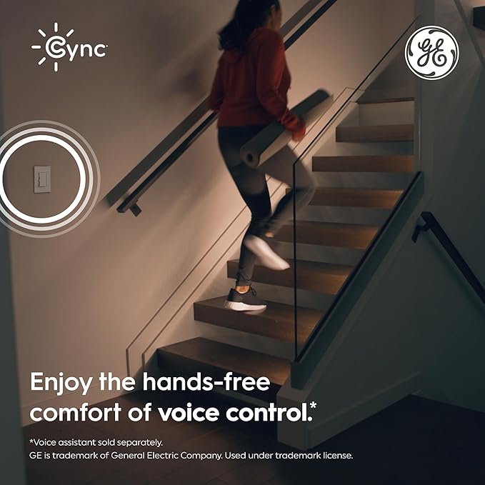 GE Cync Paddle Dimmer Smart Switch, Highly Customizable Dimmer Switch, Works with Alexa and Google Home, Matter Compatible, Easy to Install Smart Light Switch (1 Pack)