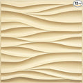 STICKGOO Wave Wall Panels for Interior Wall Decor, Light Oak 3D Wall Panels Accent Wall, Paintable 3D Wall Decor Covering Panels for Living Room Bedroom, Pack of 12 Tiles