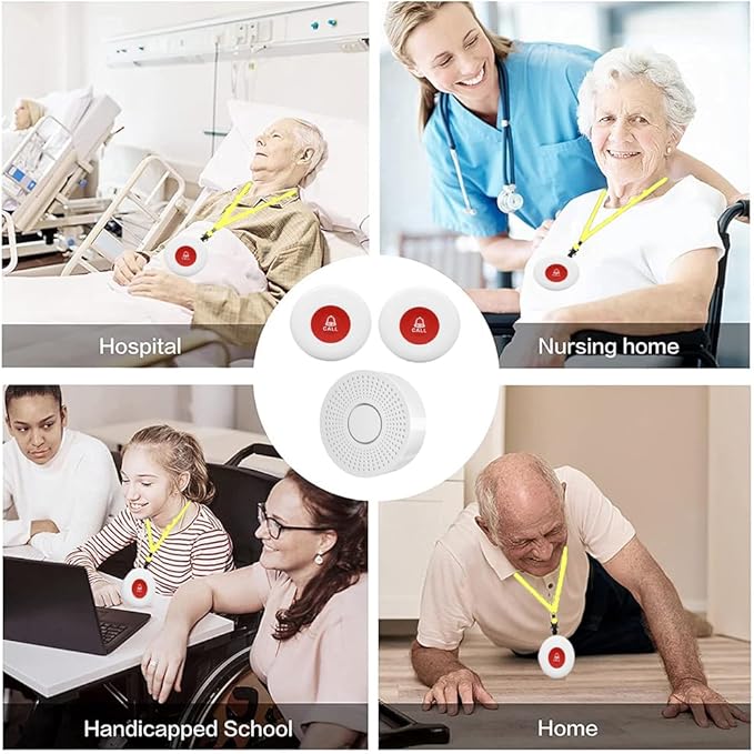 WiFi Caregiver Pager Call Button Wireless Nurse Alert Call Bell Emergency Alert Pager at Home for Elderly Patients