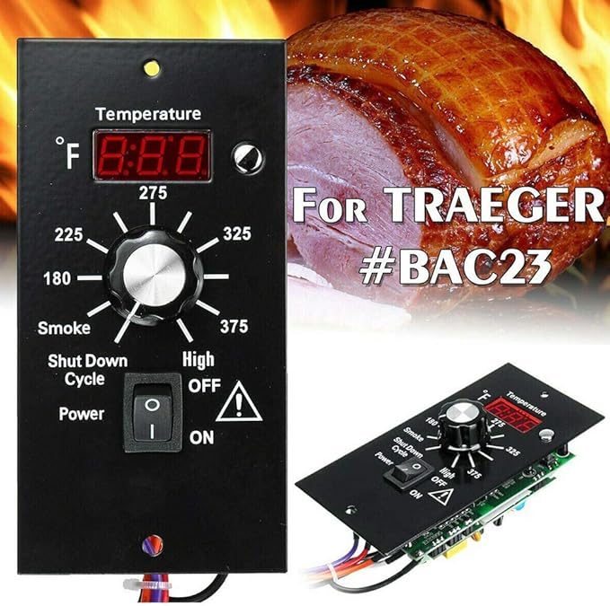 Digital Thermostat Controller, LED Display Temperature Control Panel Barbecue Grill Replacement Part, Replacement Thermostat Kit Parts Digital Pro Controller for All Traeger