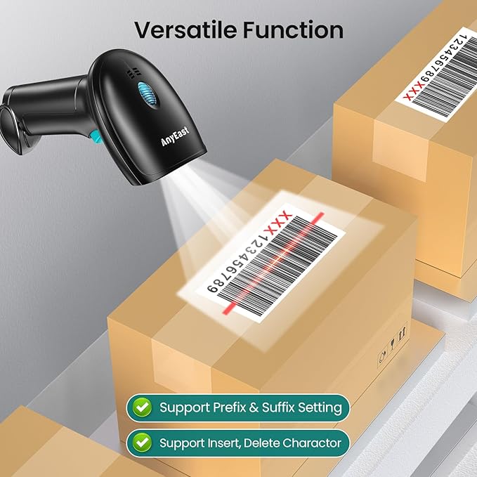 Barcode Scanner with Stand, USB Wired Inventory 2D 1D QR Code Scanner,Compatible with Computer POS MAC with Automatic Scanning, Handheld Barcode Reader for Library Supermarket（Green）