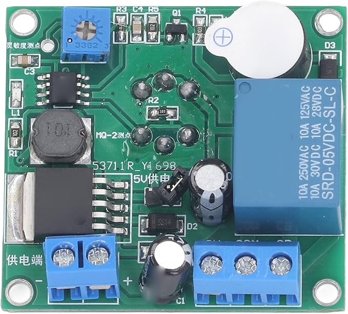 Smoke Sensor Module Switch, PVC Light Sound Alarm Smoke Detector Alarm Module for DC5‑30V with MQ2 Material