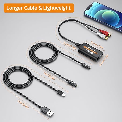 Neoteck Optical to RCA Cable DAC Converter with Built-in Audio Amplifier Chipset 192kHz SPDIF to RCA Digital to Analog Converter for HDTV Blue-ray PS4 etc.-Female Output