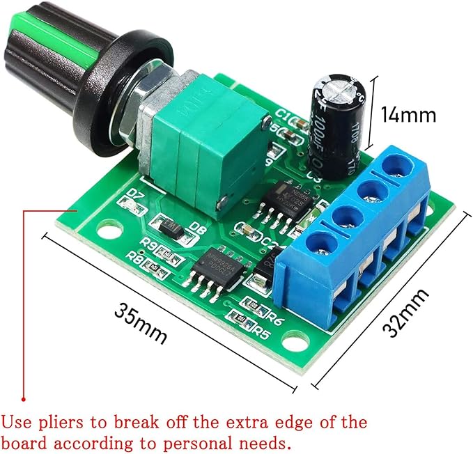 Gebildet 4pcs PWM Low Voltage Motor Speed Controller DC 1.8V/3V/5V/6V/12V 2A 1803BK 1803B Adjustable Driver Switch with Speed Control Knob