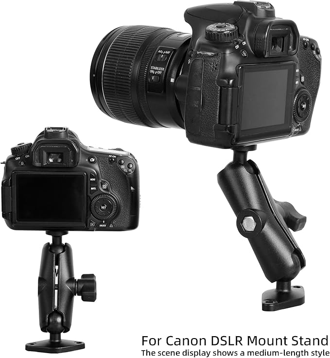 xik Camera Mount Holder: 1" Ball Rhombic Base, 1/4"-20 Thread - Fits Logitech Security Camera，DSLR, CCTV, Action Cam, Projector - Install on Wall, Desk, Car (AMPS), Boat