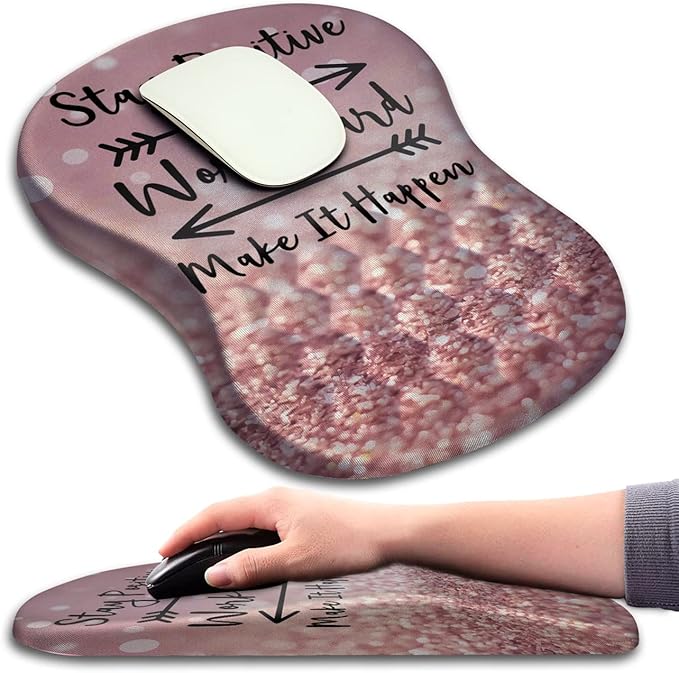 KUOSGM Mouse Pad Wrist Support, Ergonomic Mouse Pad with Massage Dot, Comfortable Computer Mouse Pad for Laptop, Wrist Rest Pain Relief Mousepad with Non-Slip PU Base for Office & Home, 12 x 8 in