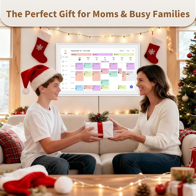 Canupdog Digital Calendar, 21.5 Inch Electronic Calendar Chore Chart & Wall Planner, IPS HD Touchscreen Interactive Display for Family Schedules, Streamline Household Organization, Christmas Gifts for Women Mom