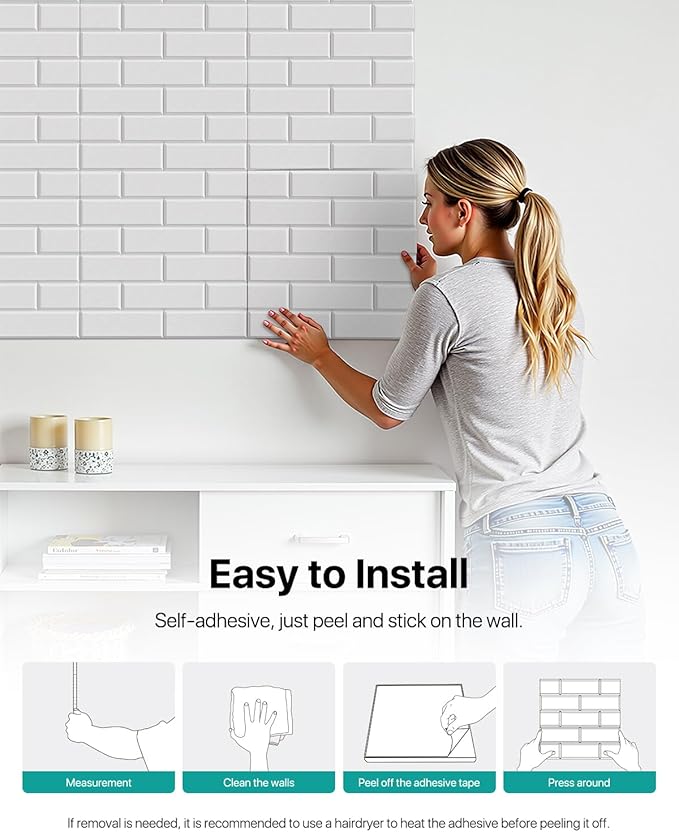 Soundsbay Acoustic Panels, 18 Pack Sound Proof Foam Panels for Wall, High Density Soundproof Wall Panels Brick Wall Panels for Office,Reccording Studio, Ceiling 12" X 12" X 0.4" White