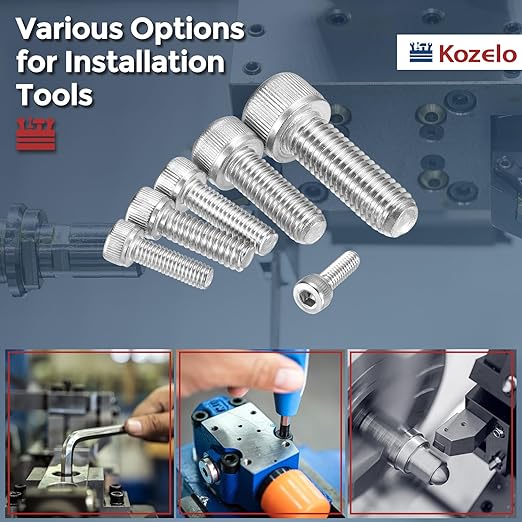 Kozelo 30pcs Socket Head Cap Screws - [M4-0.7 x 16mm] 304 Stainless Steel Allen Socket Drive for Electrical Motor 3D Printing Fan Engine Replacement Use, Silver