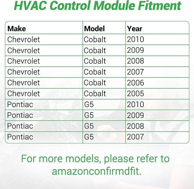 599-141 AC Climate Control Module Compatible with 2005-2010 Chevrolet Cobalt/2007-2010 Pontiac G5 A/C Heater Control Panel Switch, 599141 Air Conditioning Temperature Control Head Unit
