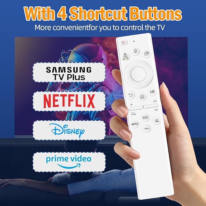 for Samsung tv Remote Solar Voice Replacement for Samsung Frame TV Remote BN59-01391A Compatible with Samsung Remote Control for Samsung Smart TVs Crystal QLED HD 4K 8K, White