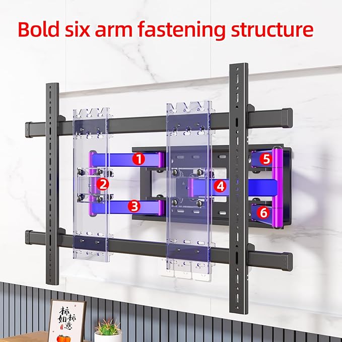 HILLPORT 98 100 TV Wall Mount 70 to 120 inch Heavy Duty Large Screen Full Motion Bracket, with Swivel and Tilt, up to 287 Lbs, Max VESA 1000x600mm, Black, DY1000