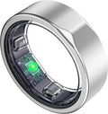 SEEKZERO Smart Ring for Women Men, Health Fitness Ring with Heart Rate, Stress & Sleep Monitoring,Step & Calorie Counter, 5ATM Waterproof for iPhone and Android,No Subscription(Brilliant Silver, 9)