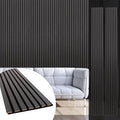 Yuzzy Wood Panels for Wall and Ceiling - 108 x 11 Inch Wood Slat Acoustic Panels 2 PCS - Modern Sound Absorbing Wall Panels for Interior Wall Decor for Home, Office, Studio - Rustic Black Oak