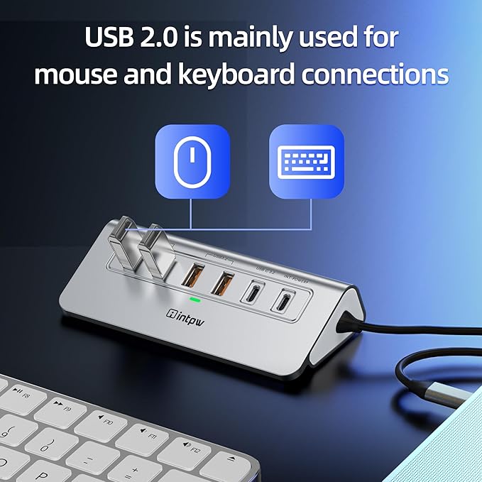 intpw P9R PRO USB C Hub Ethernet, 10 in 1 USB Docking Station 10Gbps with 4K@60Hz HDMI, USB C and 2 USB A 3.2, LAN, 2 USB A 2.0, PD 100W, SD/TF Ports, USB to Ethernet Adapter for PC, iPhone 16/15, Mac