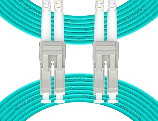Fibergaga 2m(6ft) OM3 LC to LC Fiber Patch Cable,10GB/40GB Multimode Duplex 50/125µm 2.0mm Fiber Optic Cable Length Option: 0.5M(1.6ft)-100M(328ft)