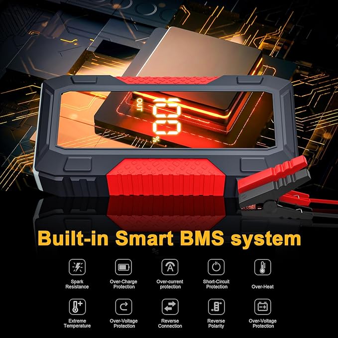 HPBS H50 Jump Starter - 5000A Jump Starter Battery Pack for Up to 10.0L Gas and 8.0L Diesel Engines, 12V Car Battery Jumper Starter Portable with 3.0" LCD Display, Jump Box